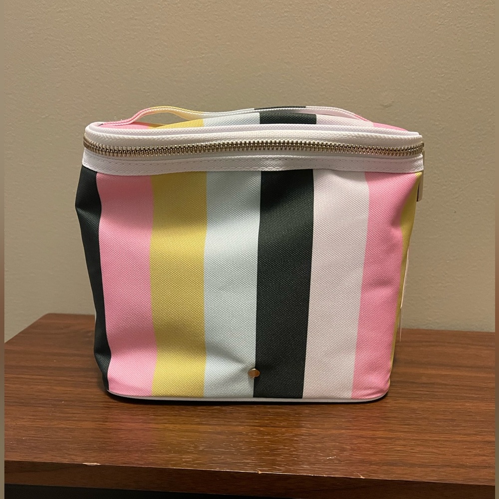 🎀 Kate Spade NY Stripe Lunch Tote | Pastel Rainbow | NWT 🍓✨